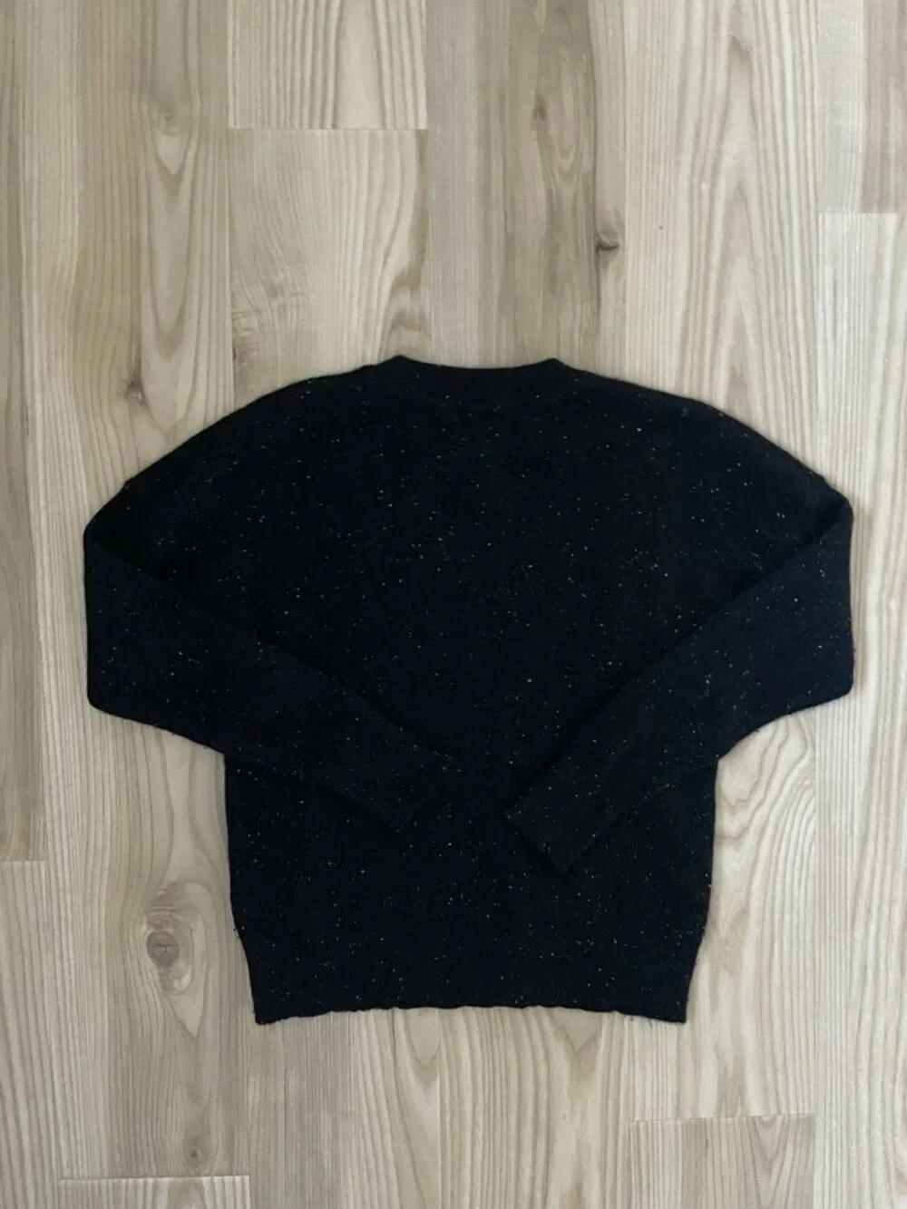 MADEWELL 100% Cashmere Sweater Pullover Classic Speckled Black size Large
